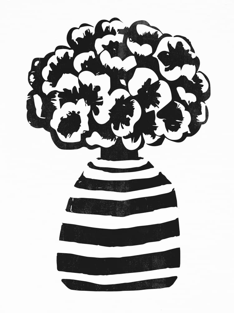 Bold Striped Flowers by The Printable Studio — canvas wall art