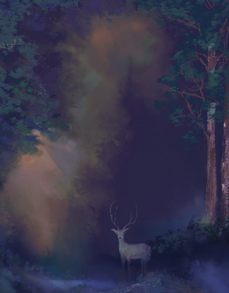 Enchanted Forest Deer by Josie George — canvas wall art