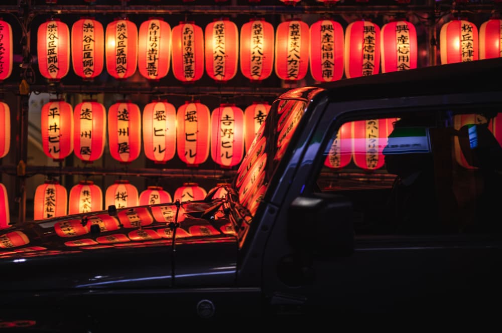 Red Lanterns Reflection by LIANG CHEN — canvas wall art