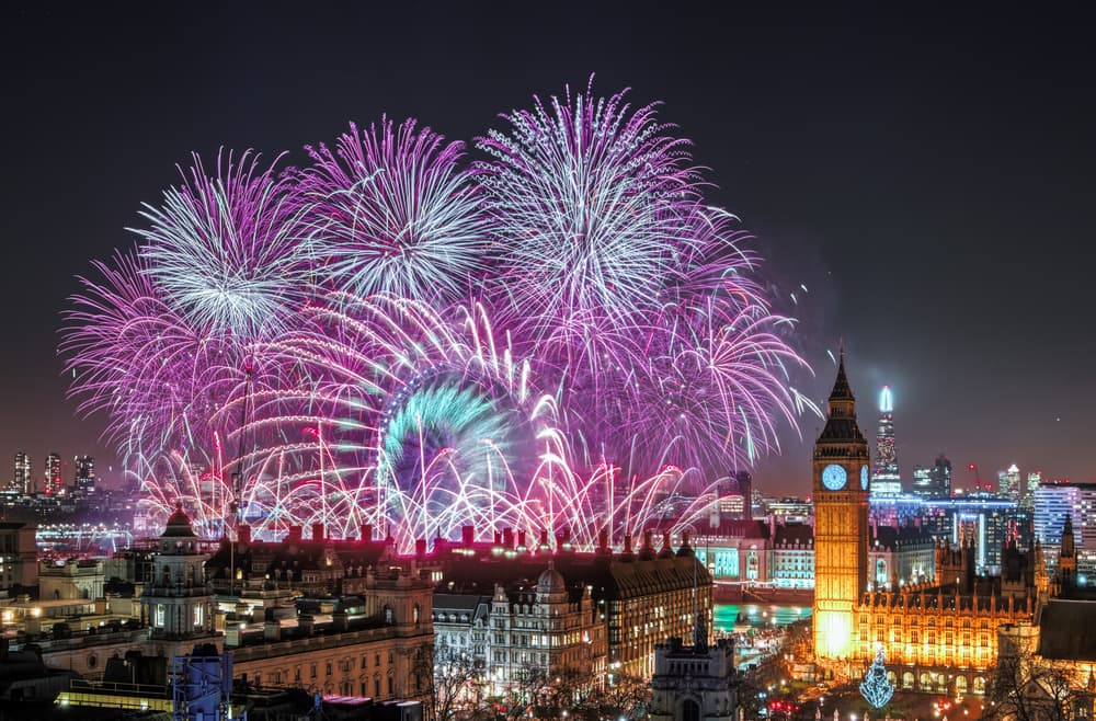 Sparkling London New Year by Stewart Marsden — canvas wall art
