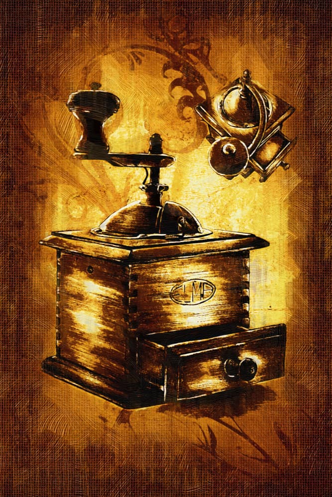 Rustic Coffee Grinder by Rafal Kulik — canvas wall art