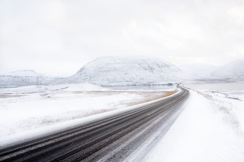 Snowy Mountain Road by Alessandro Traverso — canvas wall art