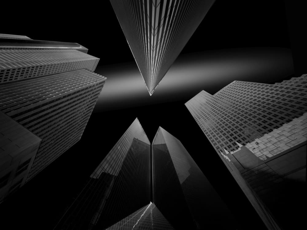 Vertical City Towers by Libby Zhang — canvas wall art