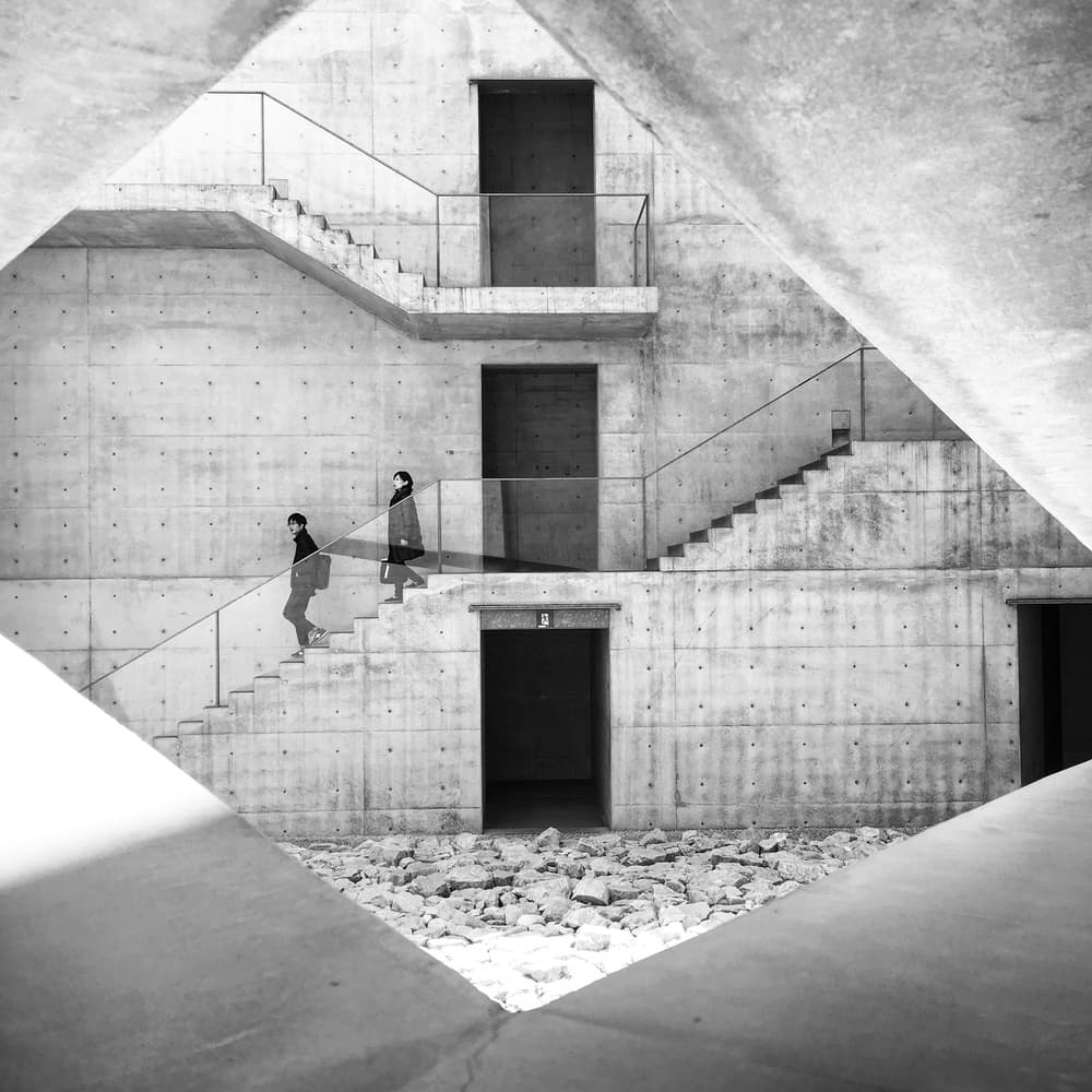 People On Concrete Stairs by Lorenzo Grifantini — canvas wall art