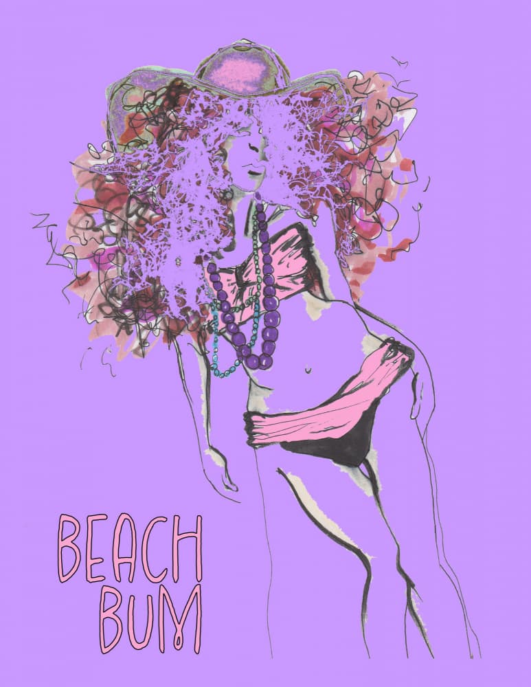Stylish Beach Woman by Michele Frechette — canvas wall art