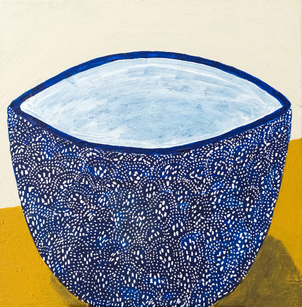 Blue Patterned Bowl by Dale Hefer — canvas wall art