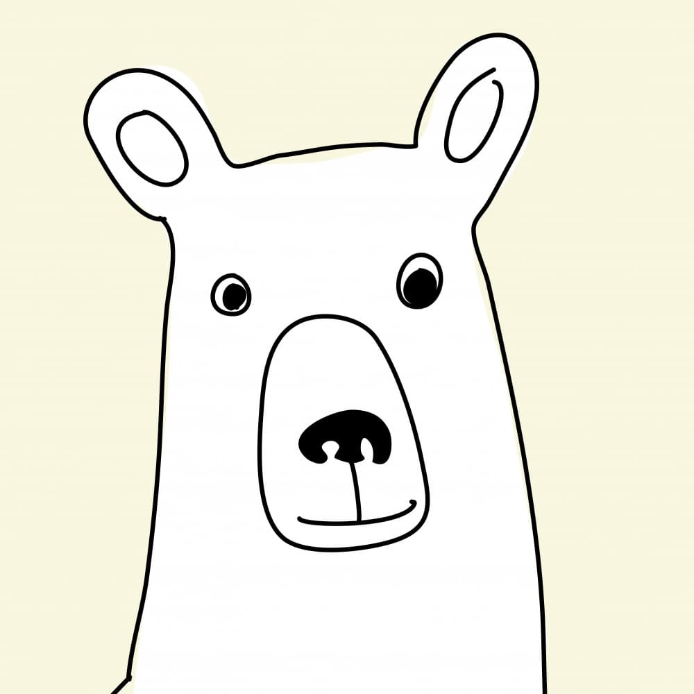 Friendly White Bear by Christina Heitmann — canvas wall art