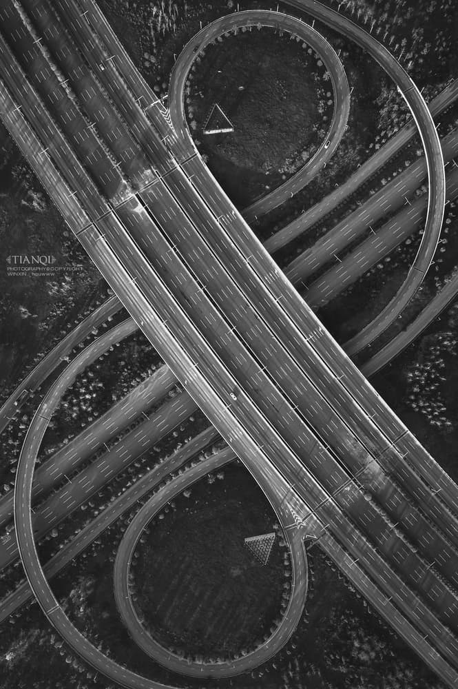 Intricate Highway Loops by TIANQI — canvas wall art