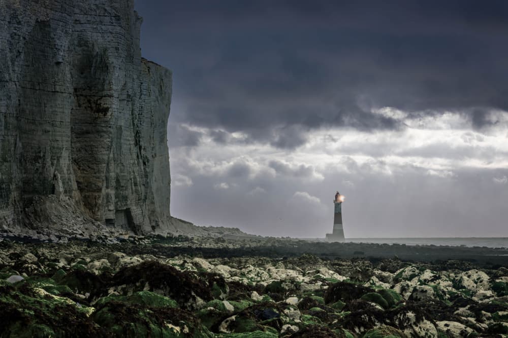 Stormy Coast Lighthouse by Wim Denijs — canvas wall art