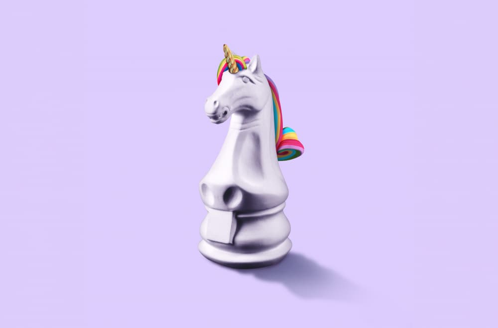 Unicorn Chess Knight by Artem Pozdniakov — canvas wall art