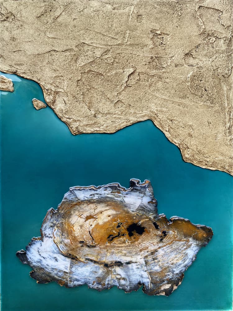 Petrified Island Coast by Alyson Storms — canvas wall art