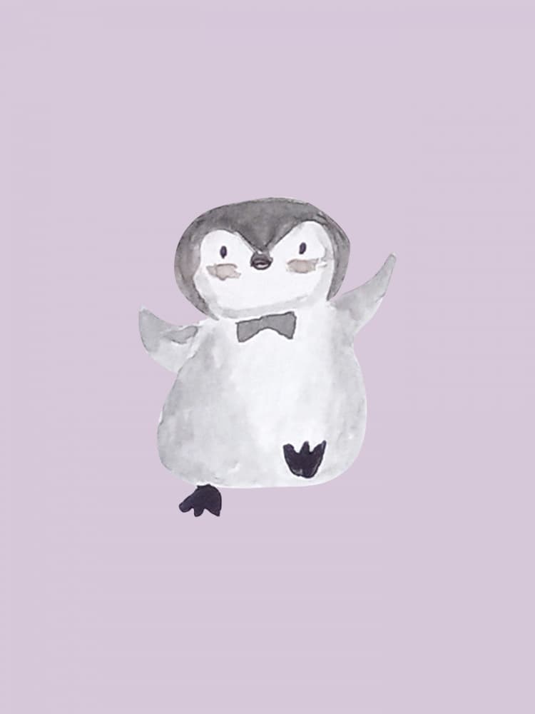 Dancing Baby Penguin by Elizabeth C — canvas wall art