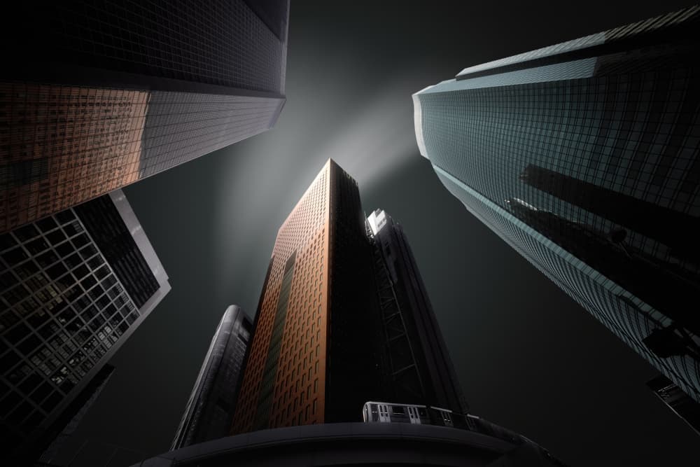 Modern City Skyscrapers by Amatou T — canvas wall art