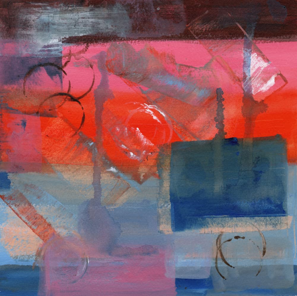 Vibrant Geometric Layers by Isabel Aguilar Alonso — canvas wall art