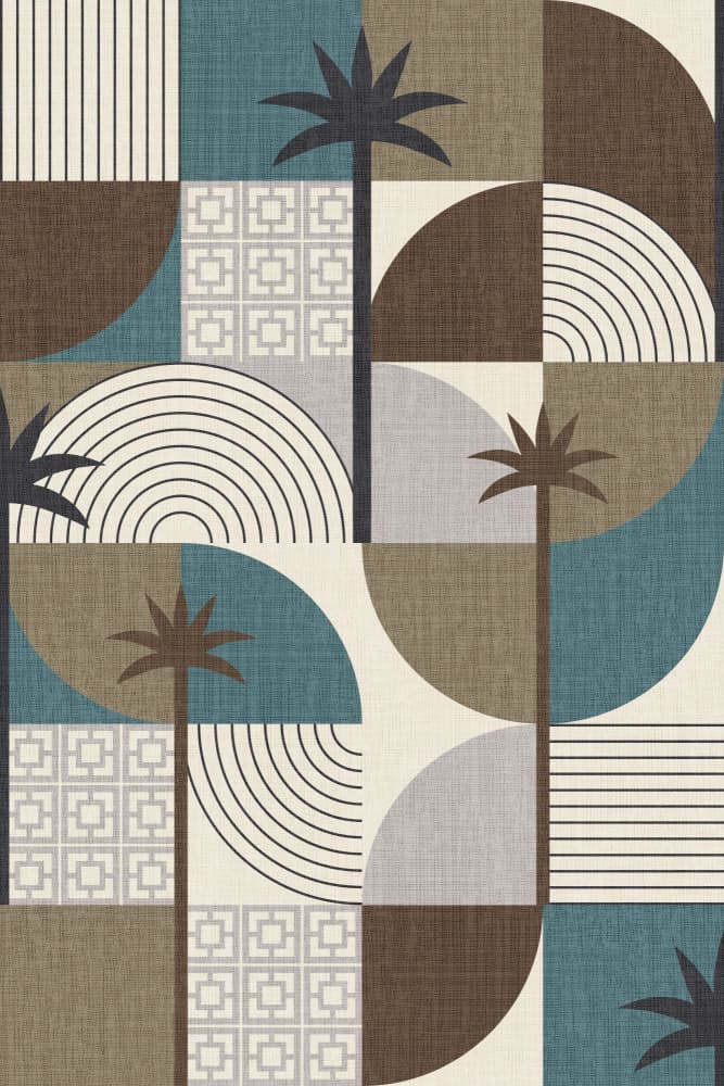 Tropical Geometric Palms by Alexandra Weise — canvas wall art