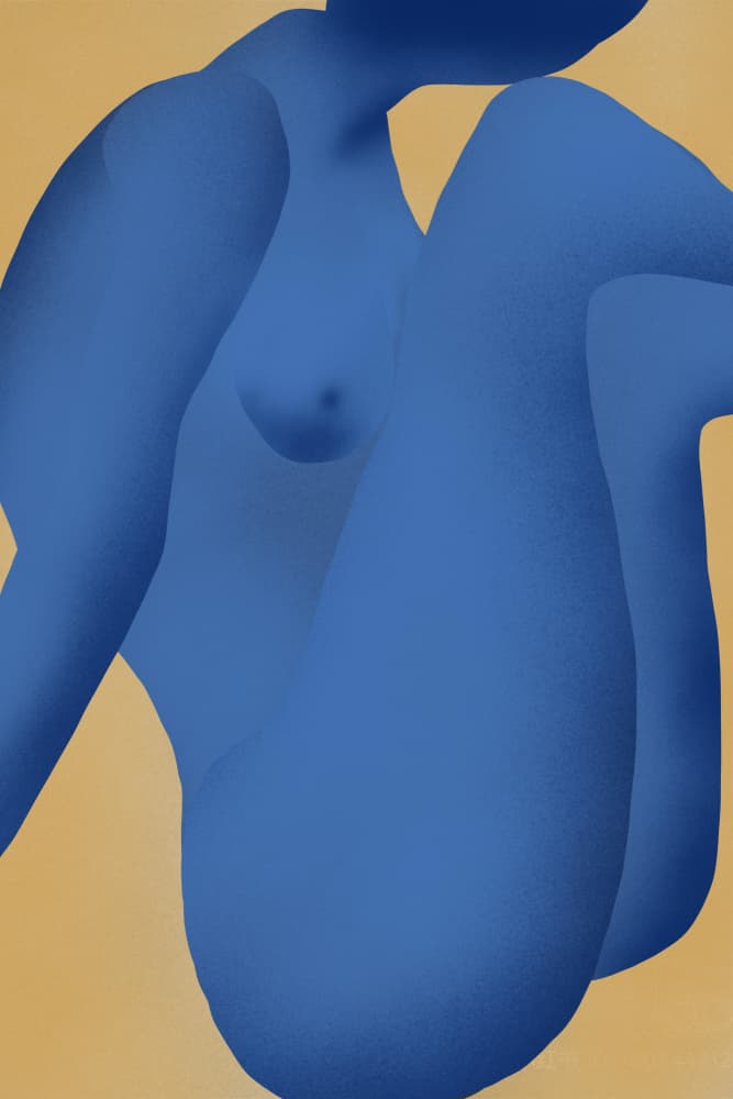 Abstract Blue Figure by Little Dean — canvas wall art