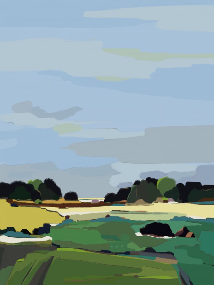 Abstract Countryside Scene by Nikita Jariwala — canvas wall art