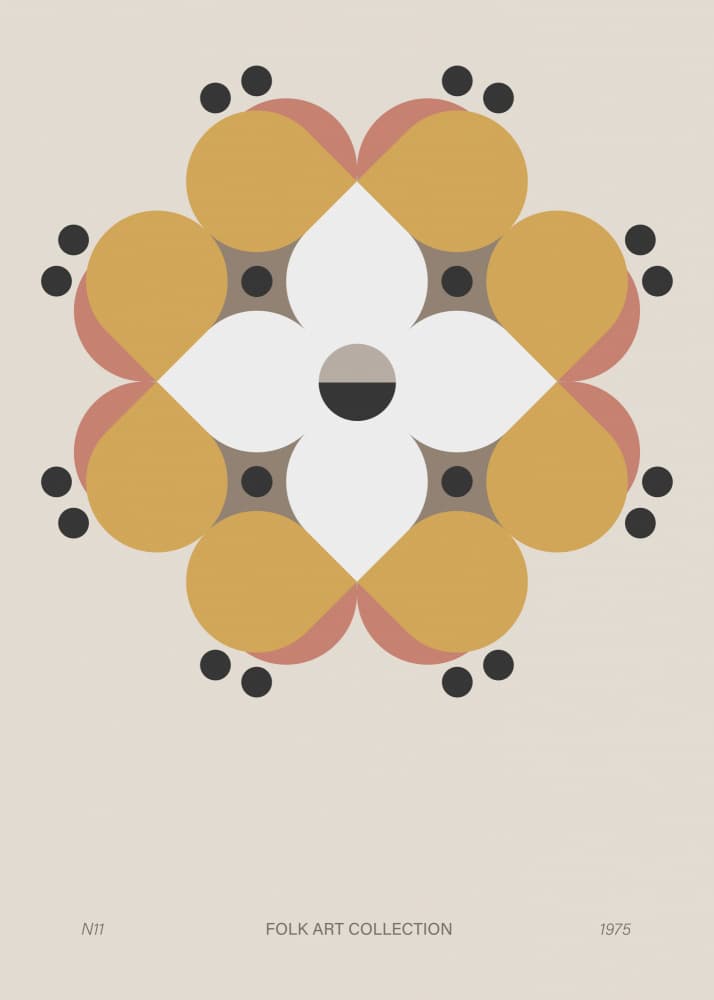 Geometric Folk Bloom by Paperago — canvas wall art