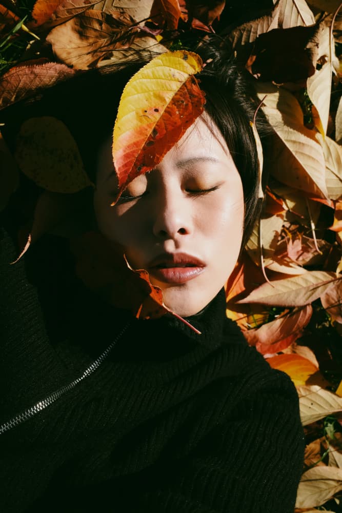 Serene Autumn Woman by Midoriselfphoto — canvas wall art