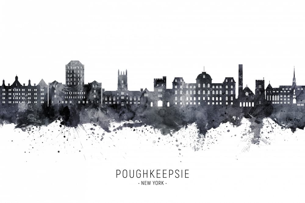 Poughkeepsie New York Skyline by Michael Tompsett — canvas wall art