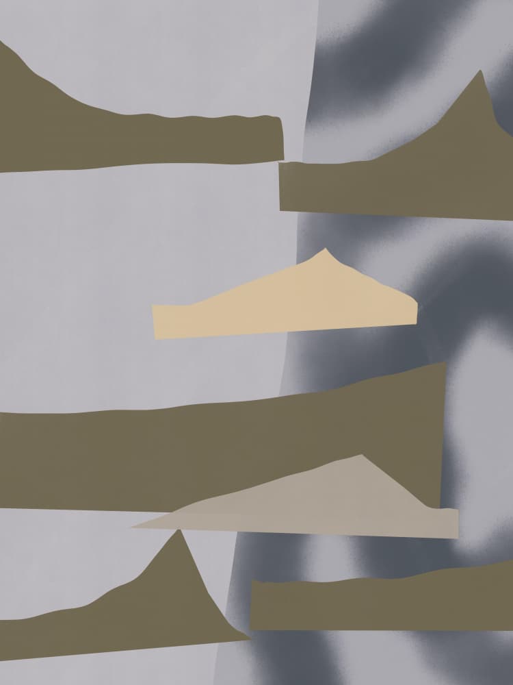Layered Mountain Shapes by Little Dean — canvas wall art