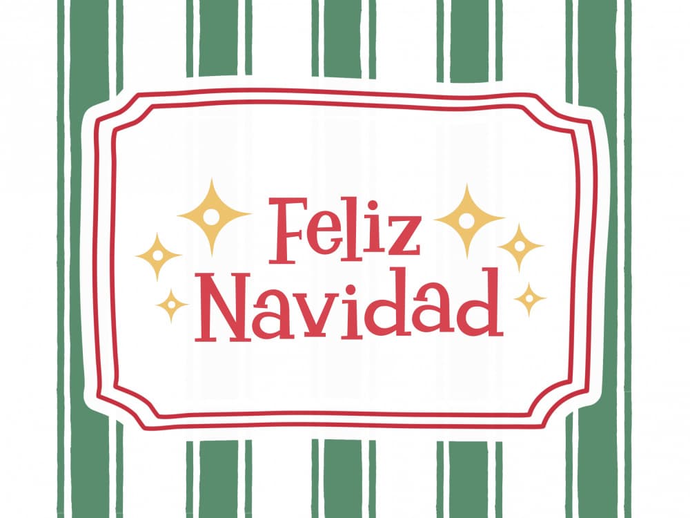 Sparkling Feliz Navidad by Jolly and Dash — canvas wall art