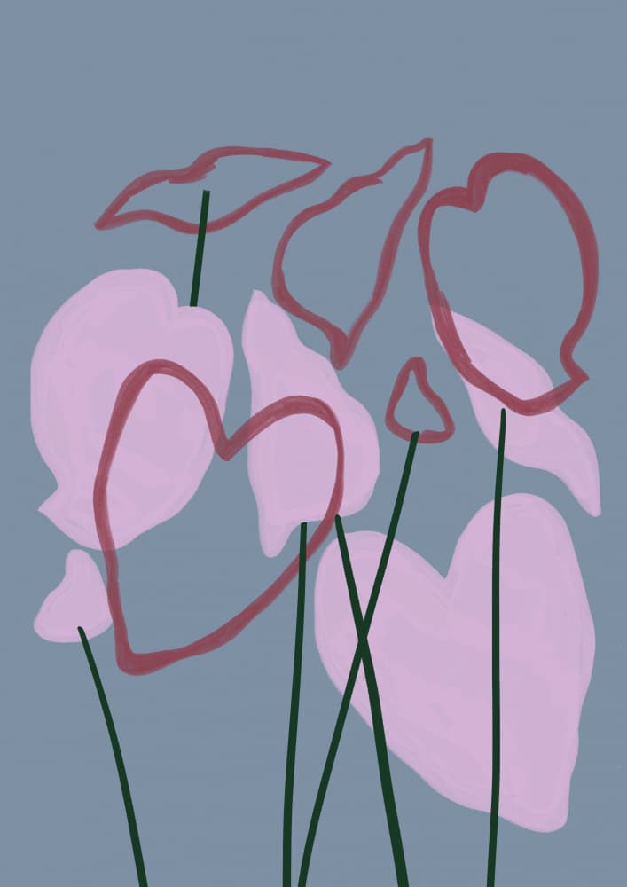 Blush Botanical Shapes by Elaine Field — canvas wall art