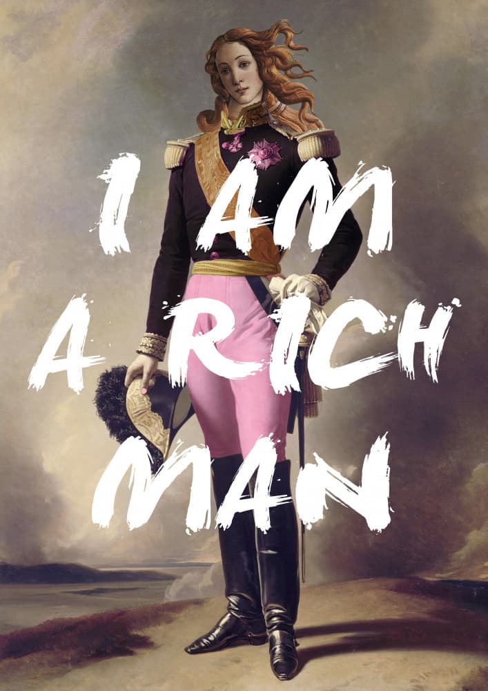 Pink Pants Rich Man by Talitha McQueen — canvas wall art