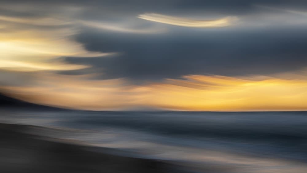 Abstract Ocean Sunset by Benjamine Hullot Scalvenzi — canvas wall art