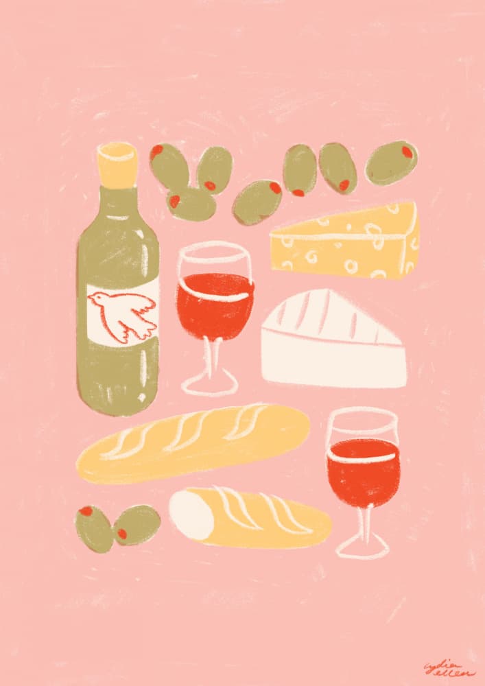 Red Wine Picnic Wall Art