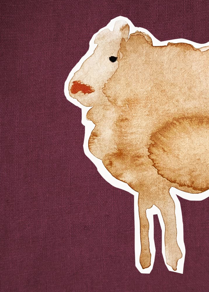 Sheep Maroon1 by Christina Misuro — canvas wall art