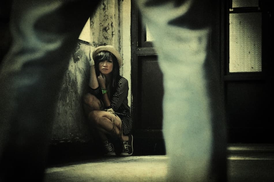 Pensive Urban Girl by hardibudi — canvas wall art