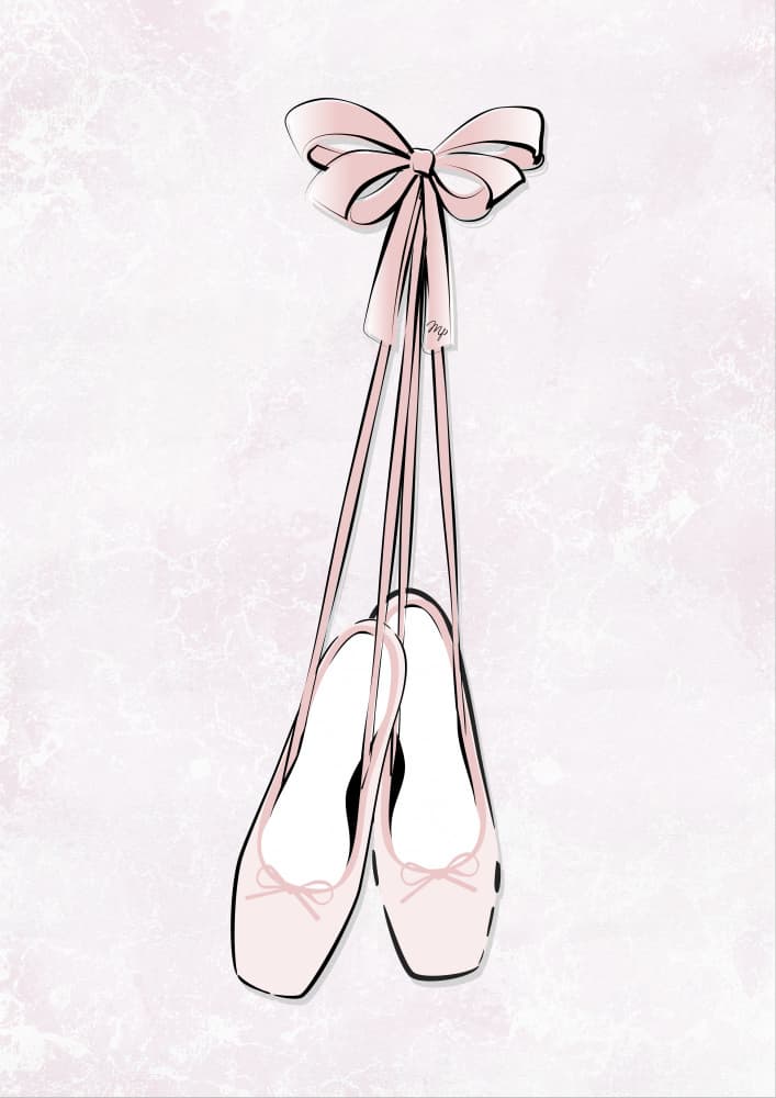 Pink Ballet Shoes by Martina — canvas wall art