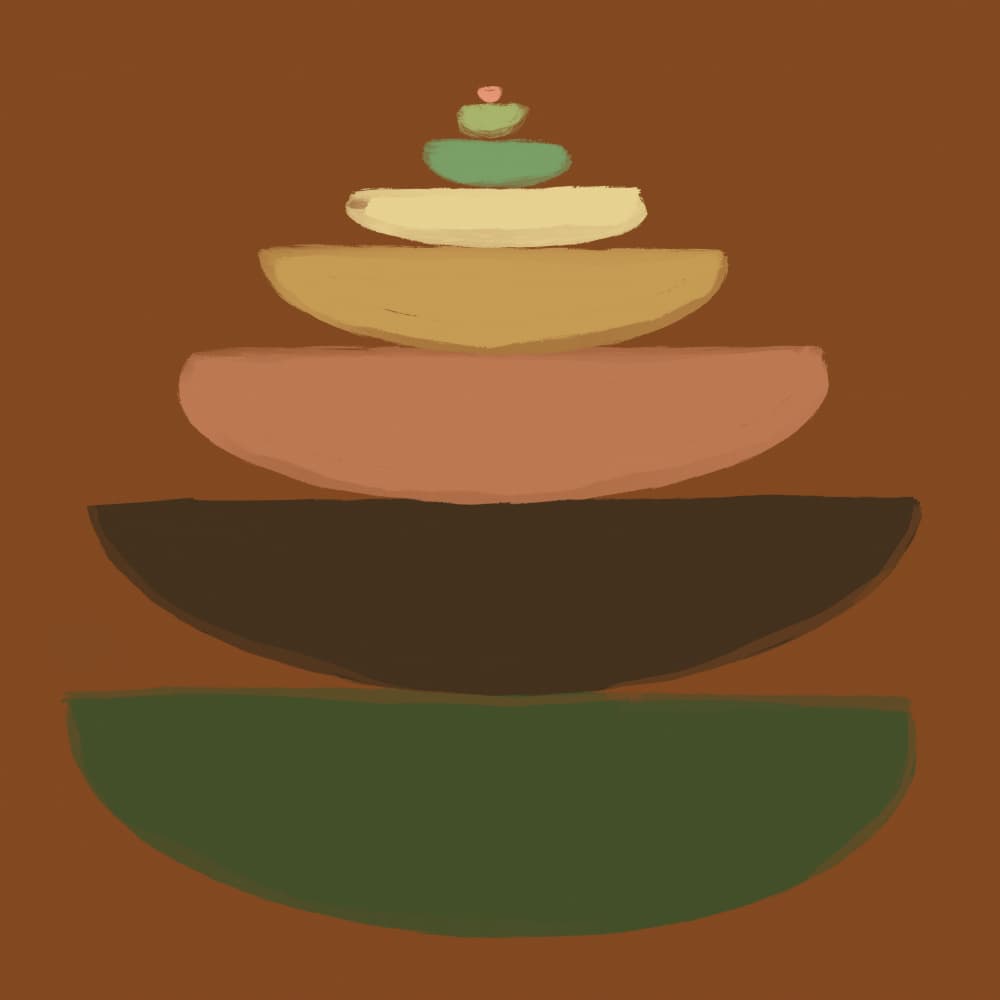Earthy Stacked Balance by Sharyn Bursic — canvas wall art