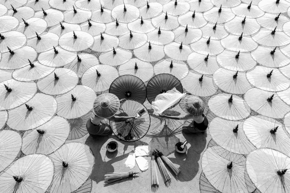 Artisan Umbrella Workshop by ADIREK M — canvas wall art