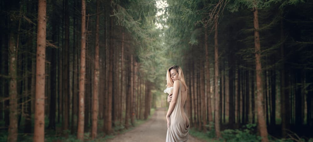 Serene Woman Forest Path by Paulo Dias — canvas wall art