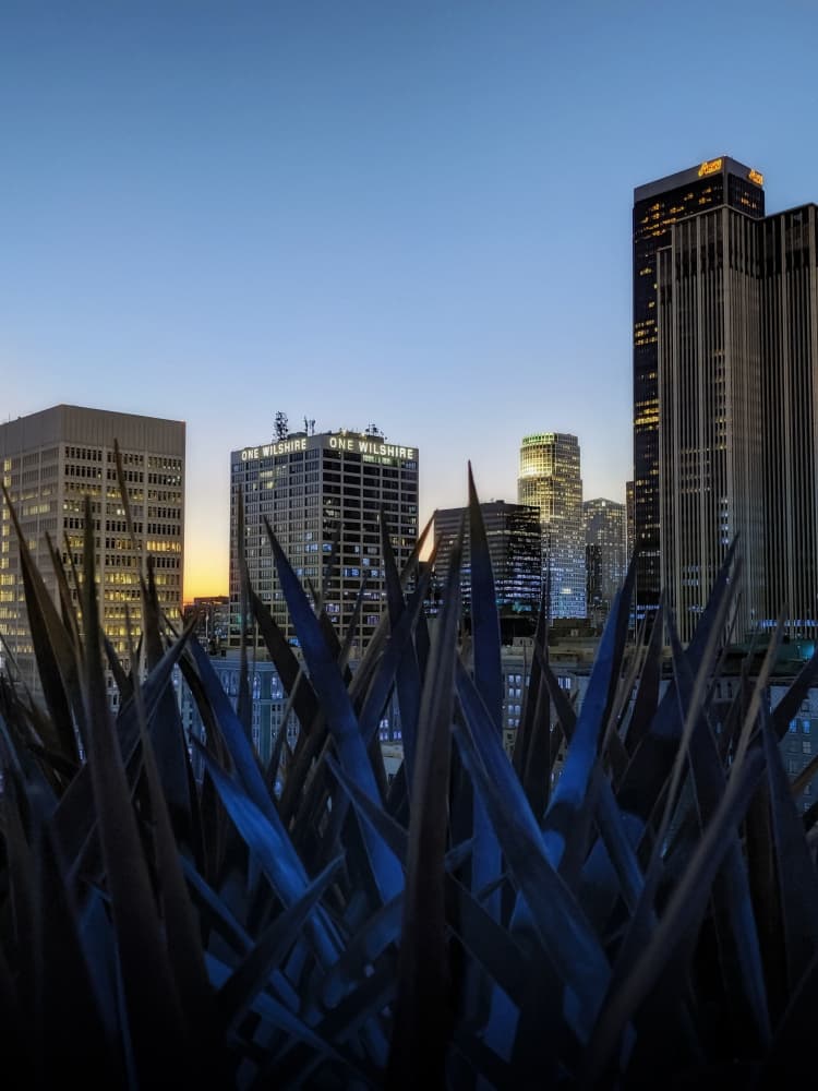 Stunning Los Angeles Skyline at Dusk by Tom Windeknecht — canvas wall art