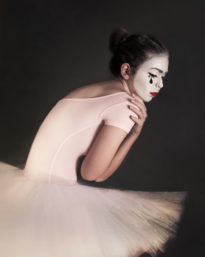 Crying Mime Ballerina by Bettina Tautzenberger — canvas wall art