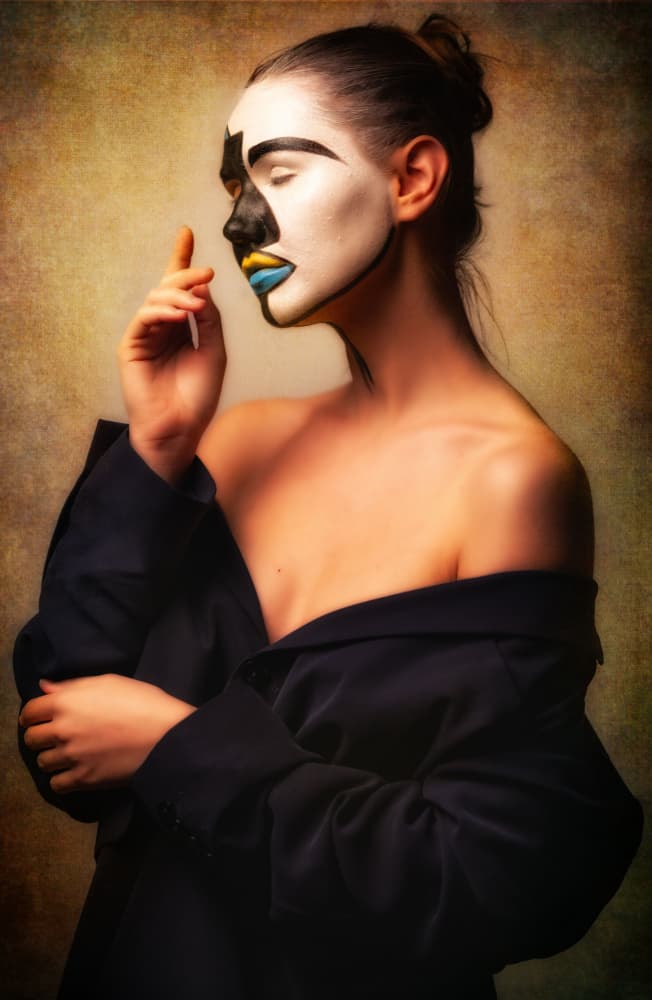 Artistic Makeup Portrait by Amnon Eichelberg — canvas wall art