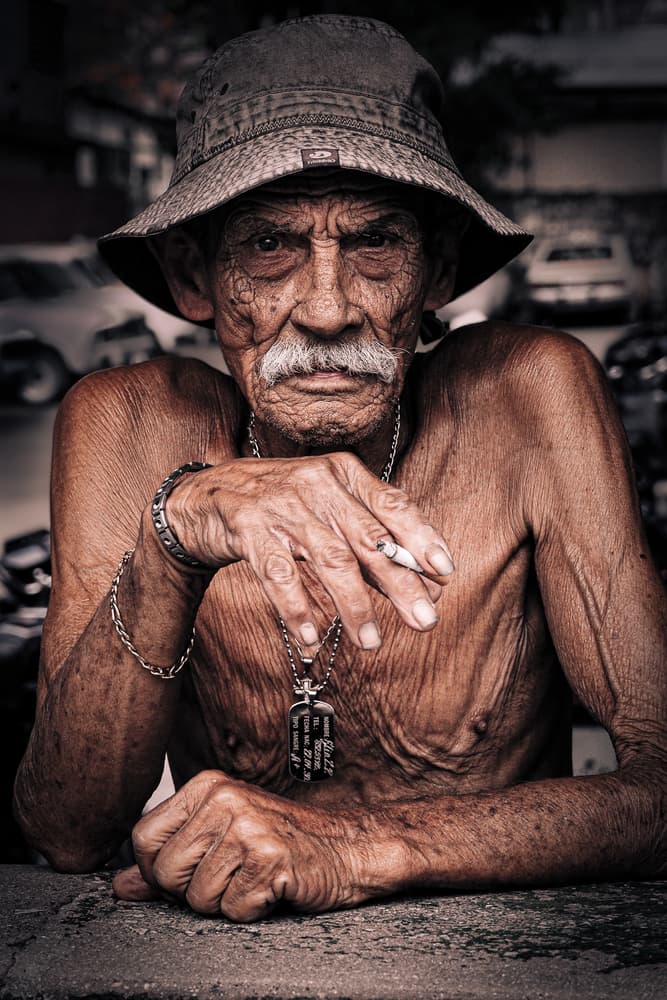 Weathered Man Portrait by Andy Bauer — canvas wall art