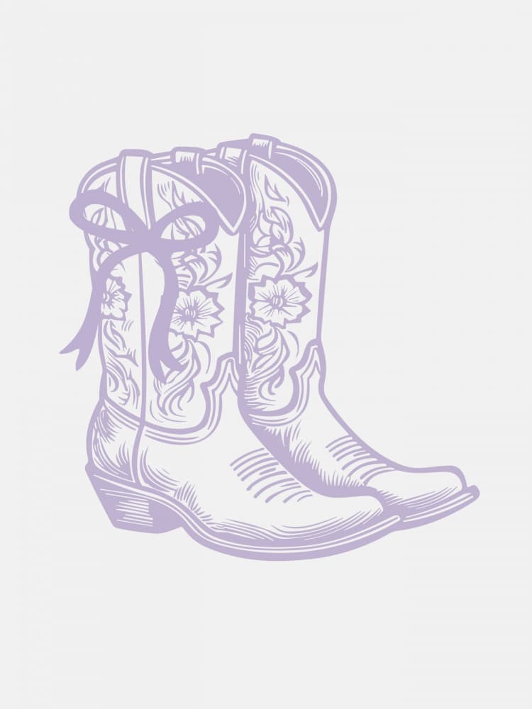 Whimsical Floral Cowgirl Boots by Jolly and Dash — canvas wall art