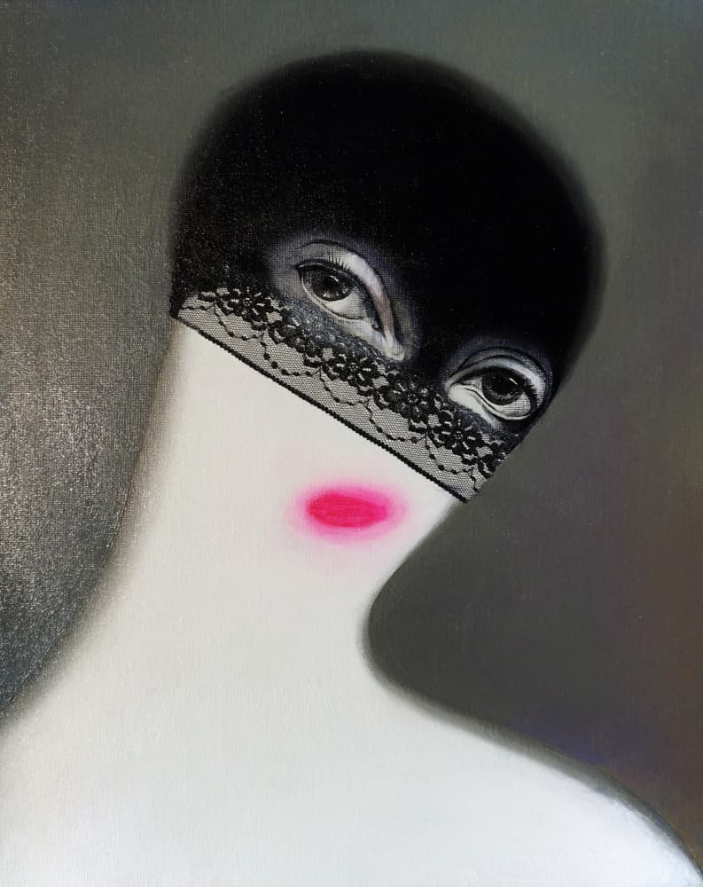 Enigmatic Masked Gaze by Victor Tkachenko — canvas wall art