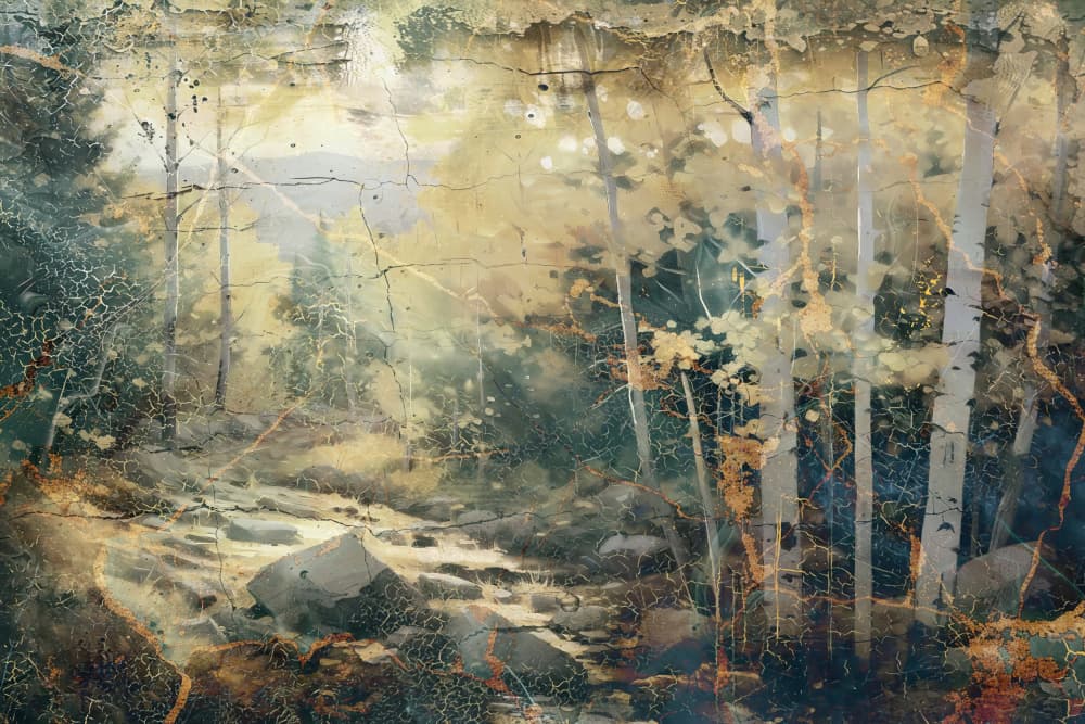 Golden Forest Path by Rafal Kulik — canvas wall art