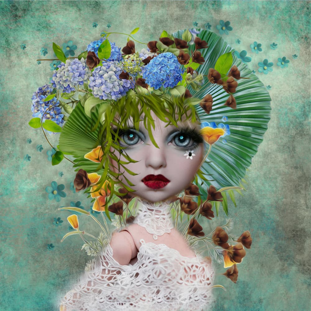 Ethereal Floral Portrait by Ewa Całkosińska-Kajzer — canvas wall art