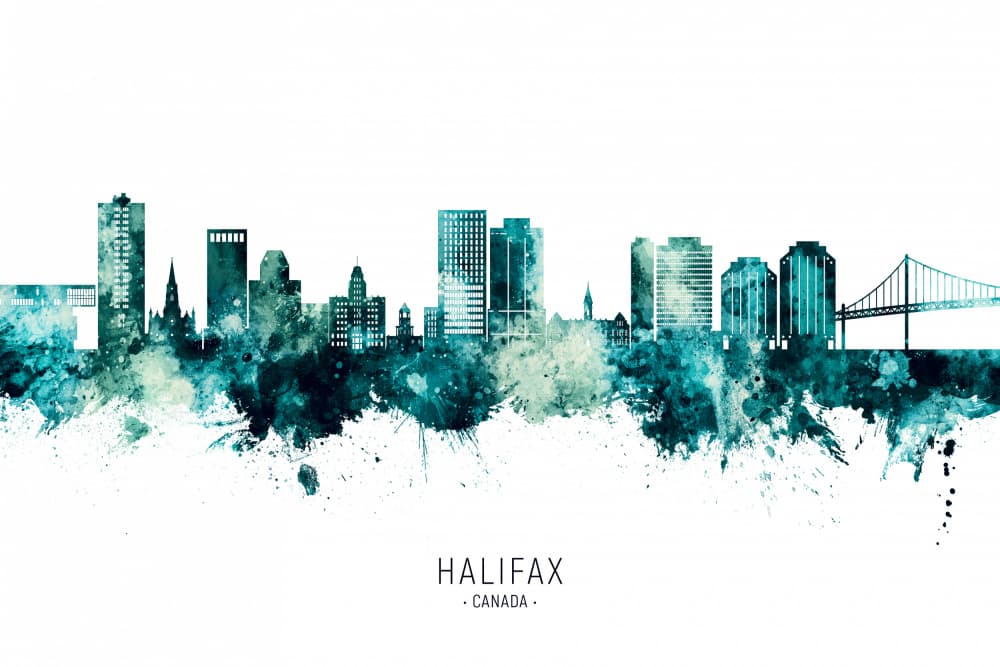 Halifax City Skyline by Michael Tompsett — canvas wall art
