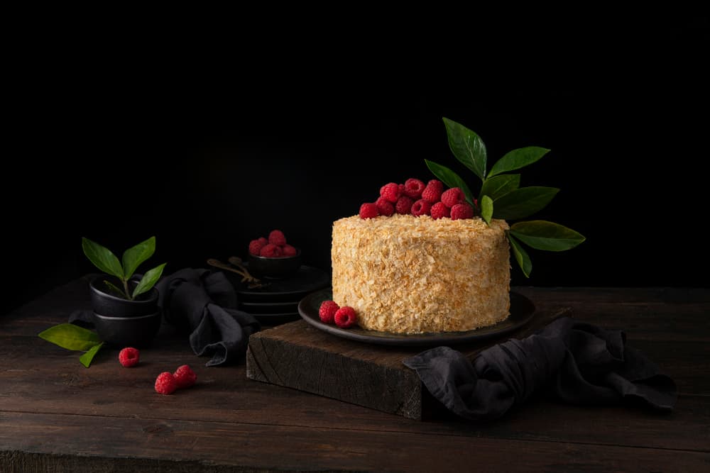 Raspberry Layer Cake by Diana Popescu — canvas wall art