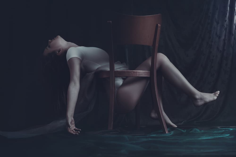 Graceful Dancer on Chair by Bettina Tautzenberger — canvas wall art