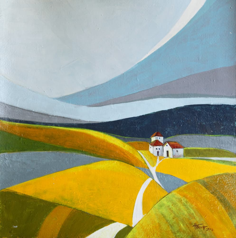 Modern Countryside Village by Aniko Hencz — canvas wall art