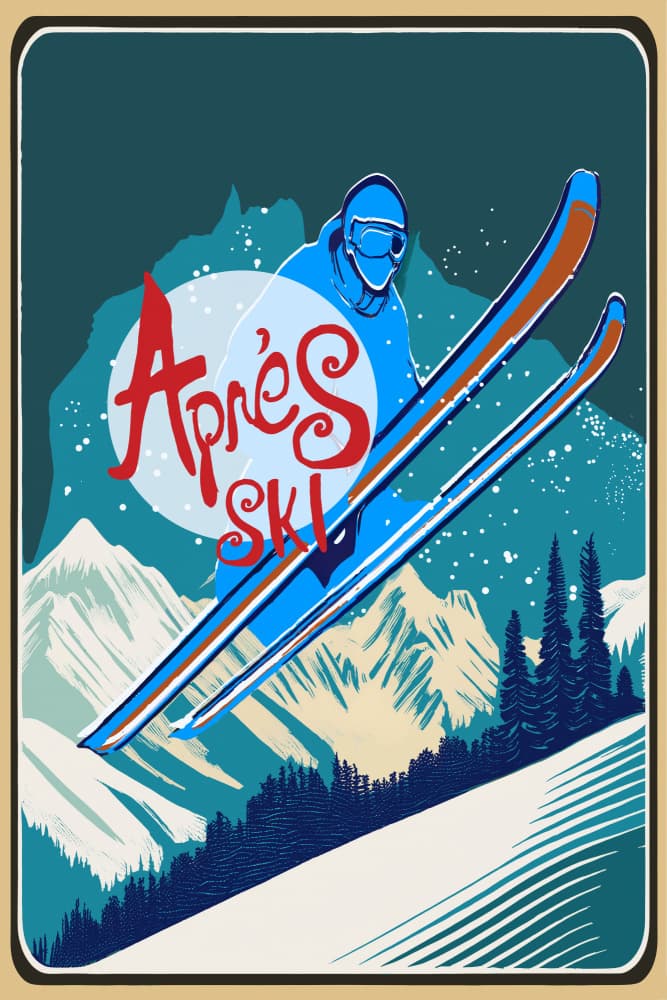 Apres Ski Mountain Jump by casa cartissi — canvas wall art