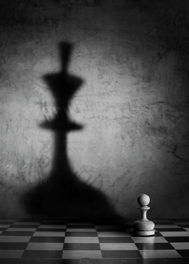 Chess Pawn King Shadow by Victoria  Glinka — canvas wall art